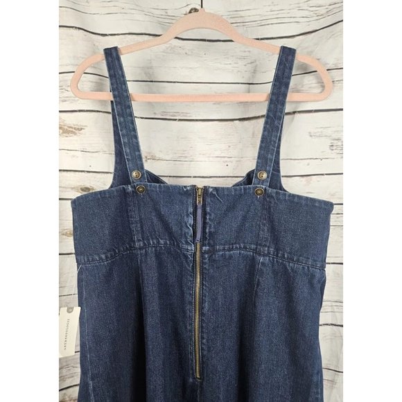 Anthropologie Holding Horses Denim Corseted Dress 16 NEW Edythe Sleeveless - Picture 4 of 6